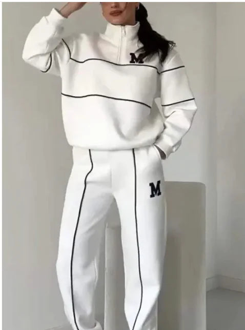 Womens 2 Piece Outfits Lounge Hoodless Pullover Sweatshirt Sweatsuit Sets Sweatshirt Baggy Fashion Sweatpants With Pockets